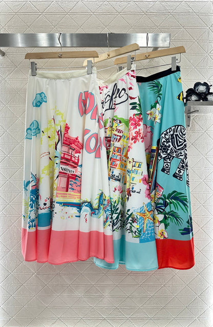 2025 new product Printed skirt