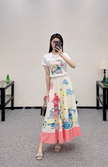 2025 new product Printed skirt
