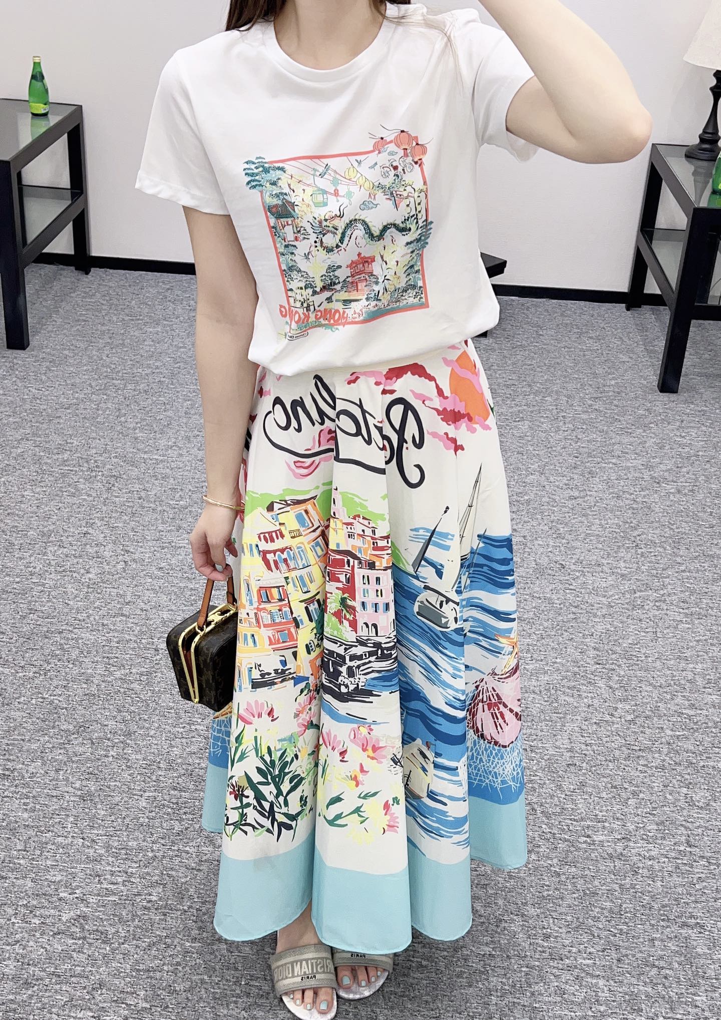 2025 new product Printed skirt