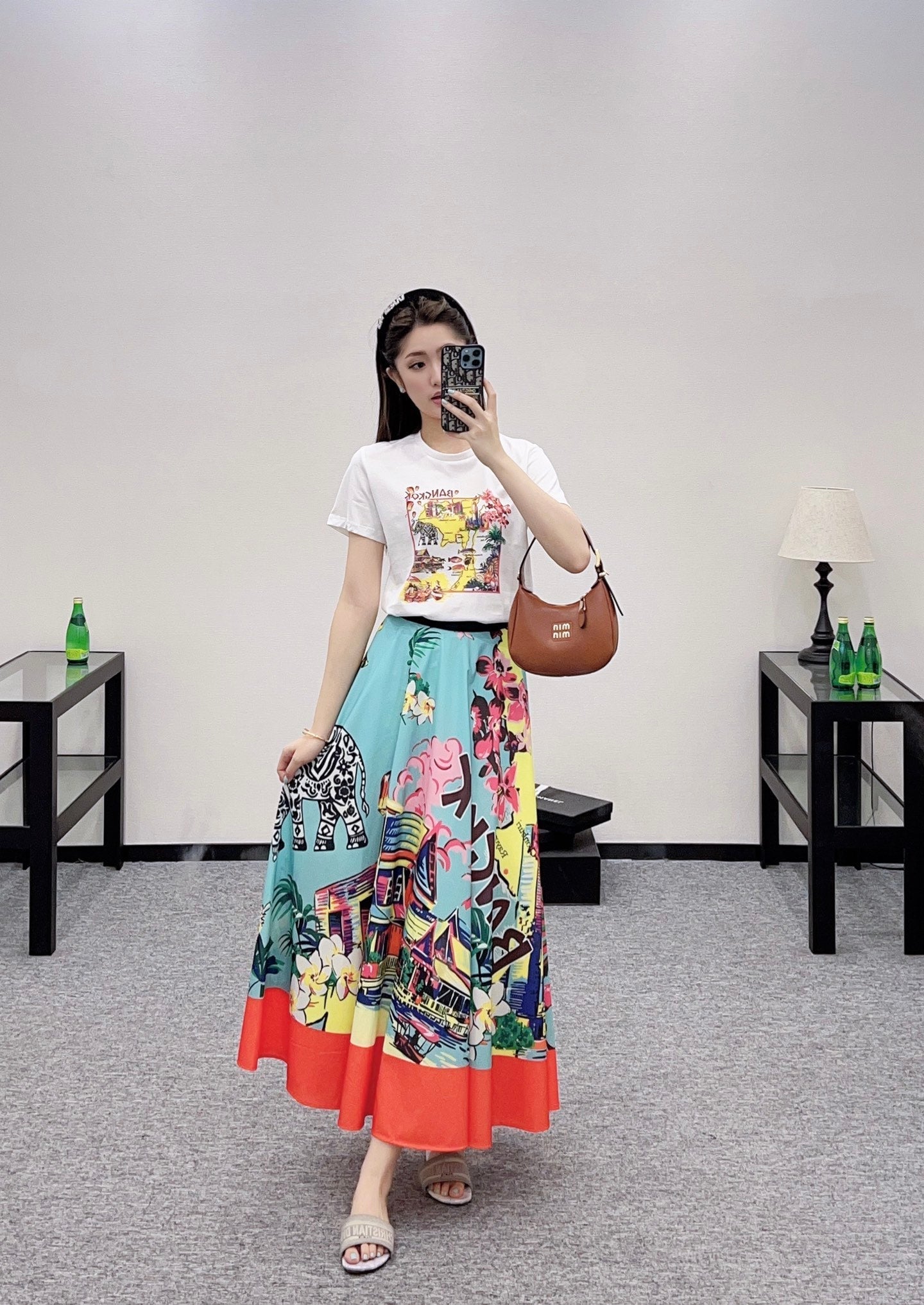 2025 new product Printed skirt