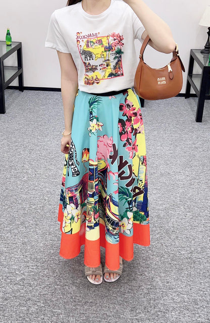 2025 new product Printed skirt