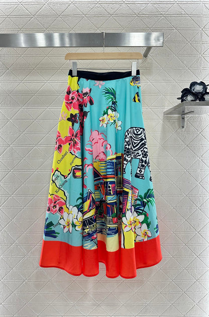 2025 new product Printed skirt