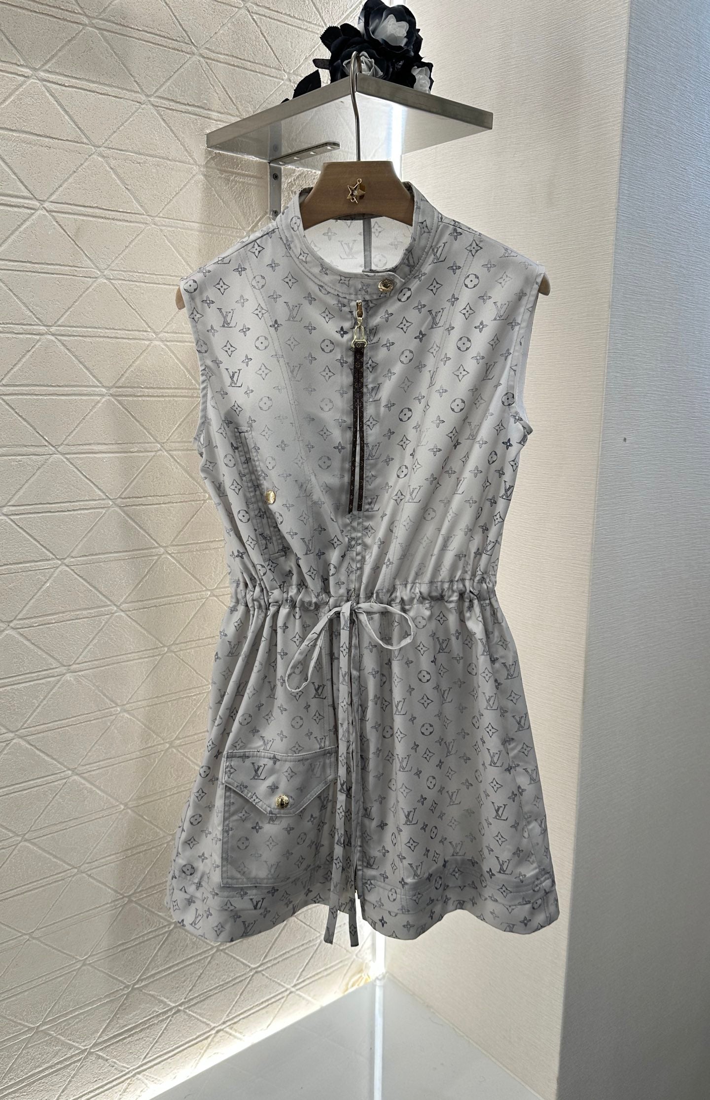 New Arrival Zippered Printed Vest Dress