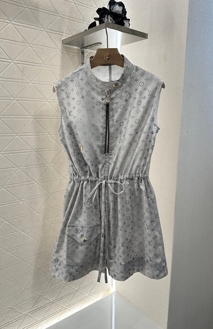 New Arrival Zippered Printed Vest Dress