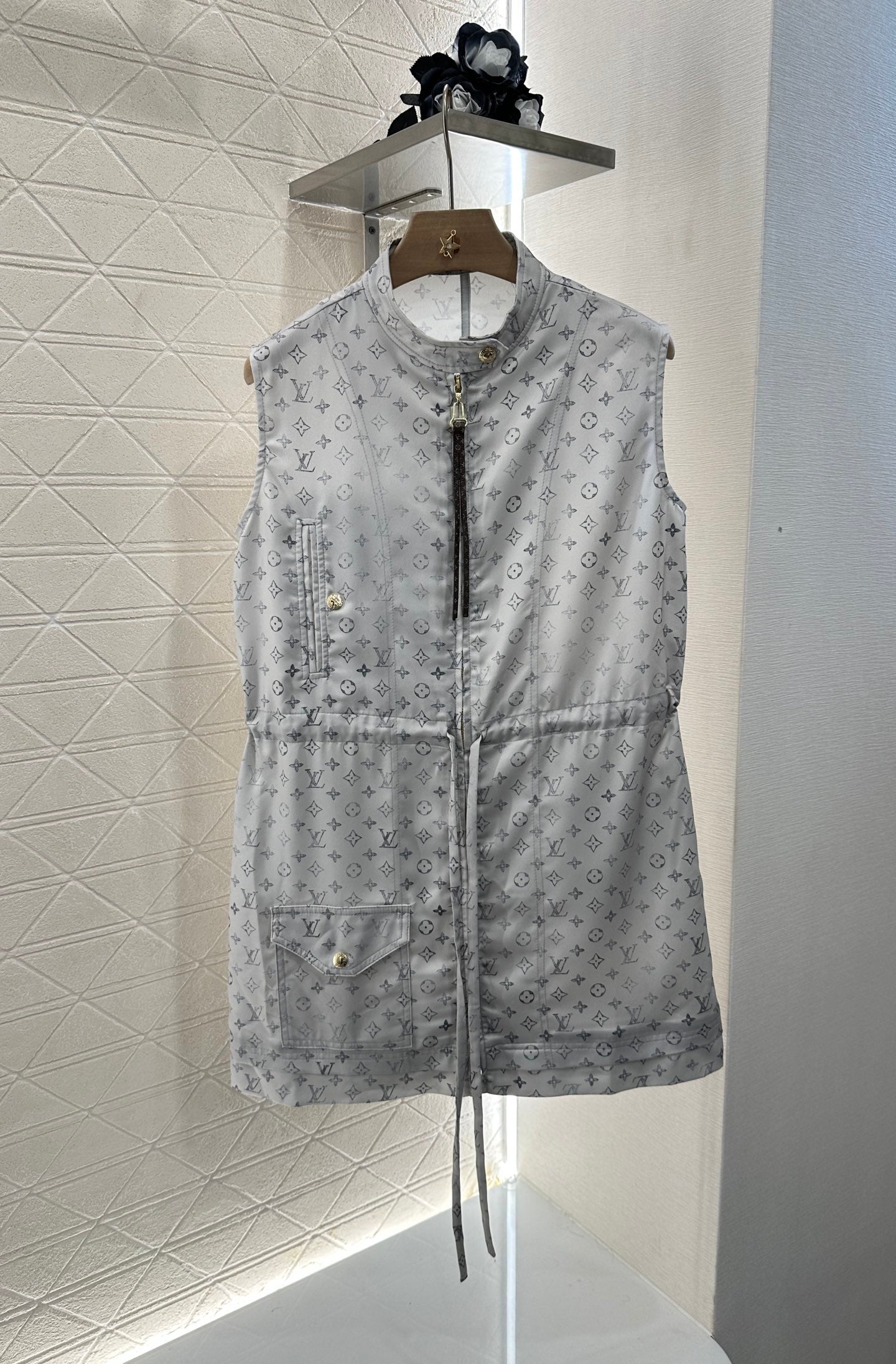 New Arrival Zippered Printed Vest Dress