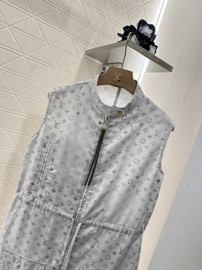 New Arrival Zippered Printed Vest Dress