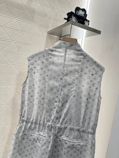 New Arrival Zippered Printed Vest Dress