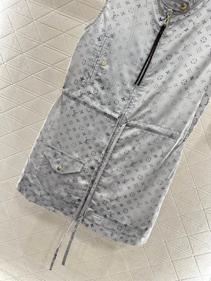 New Arrival Zippered Printed Vest Dress