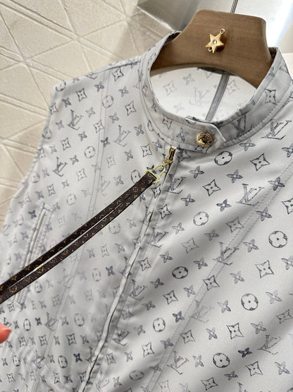 New Arrival Zippered Printed Vest Dress