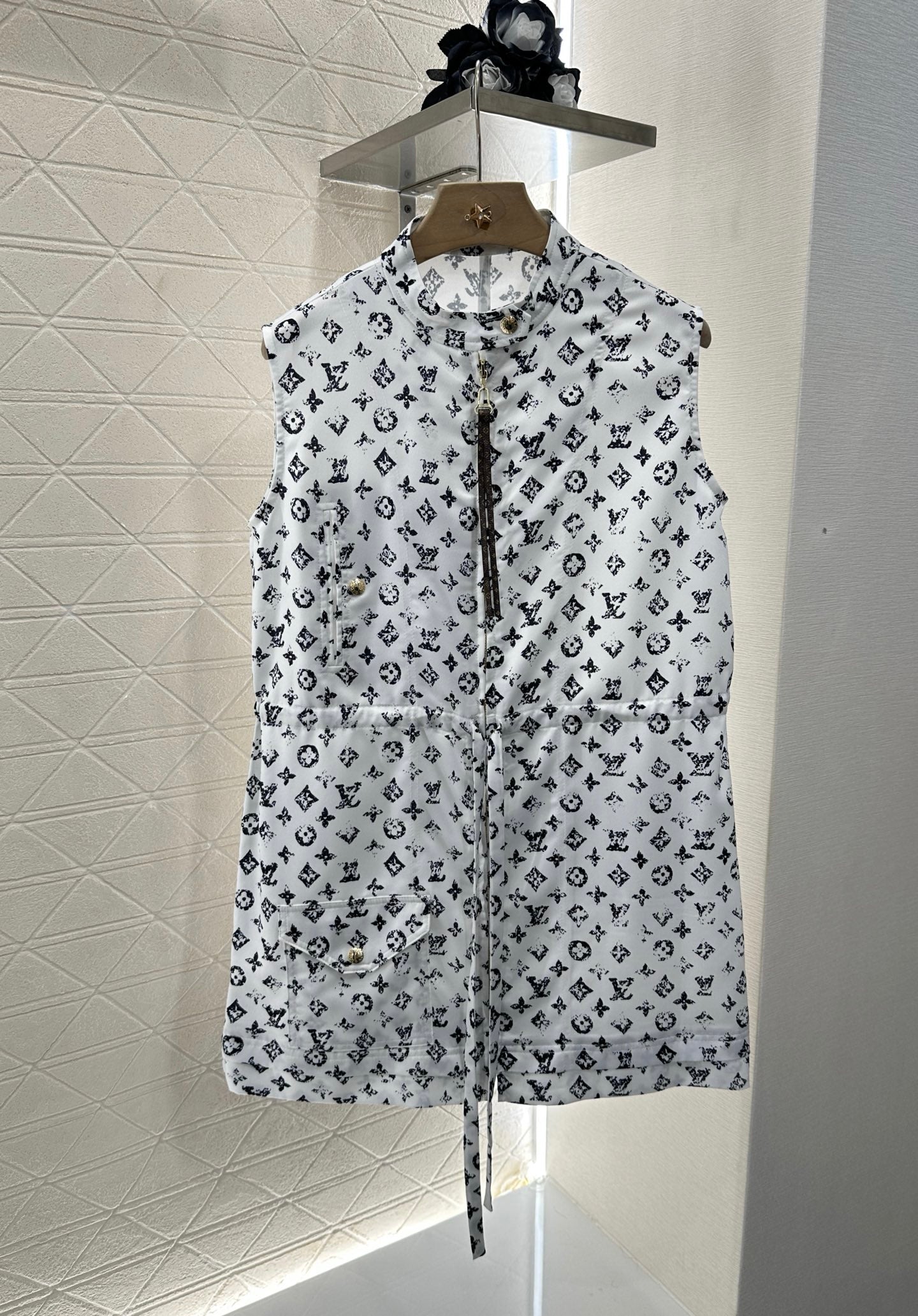New Arrival Zippered Printed Vest Dress