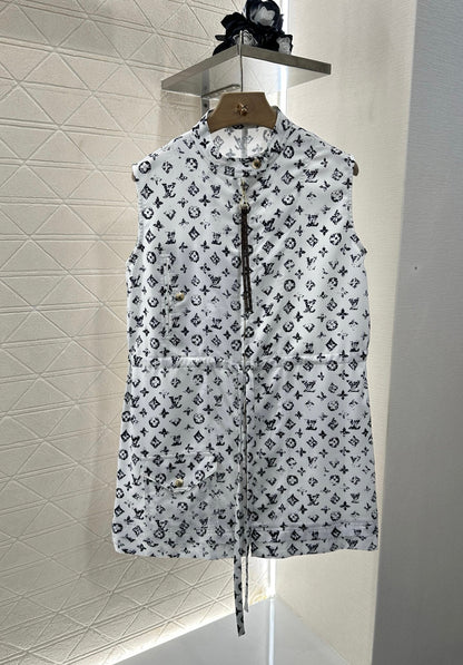 New Arrival Zippered Printed Vest Dress