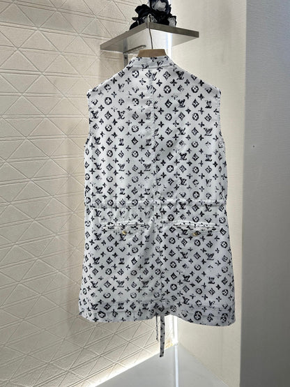 New Arrival Zippered Printed Vest Dress