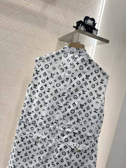 New Arrival Zippered Printed Vest Dress