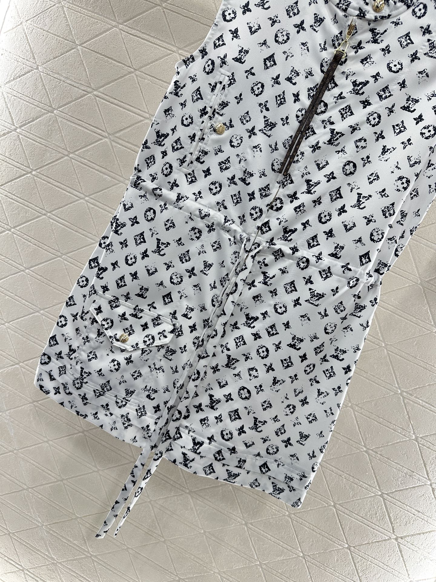 New Arrival Zippered Printed Vest Dress