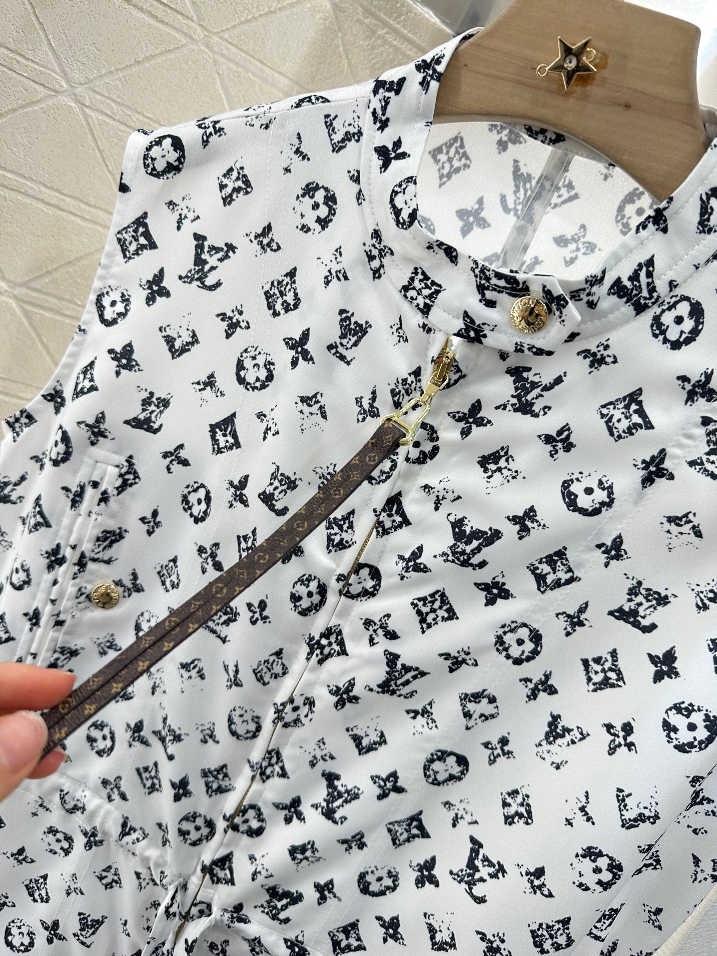 New Arrival Zippered Printed Vest Dress