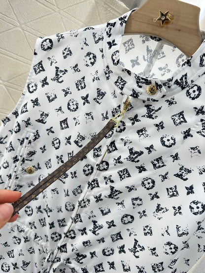 New Arrival Zippered Printed Vest Dress