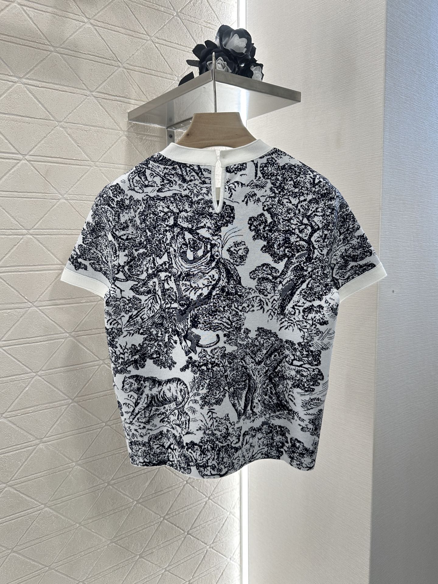2025 new product Jacquard knitted short sleeves