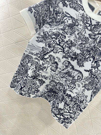 2025 new product Jacquard knitted short sleeves