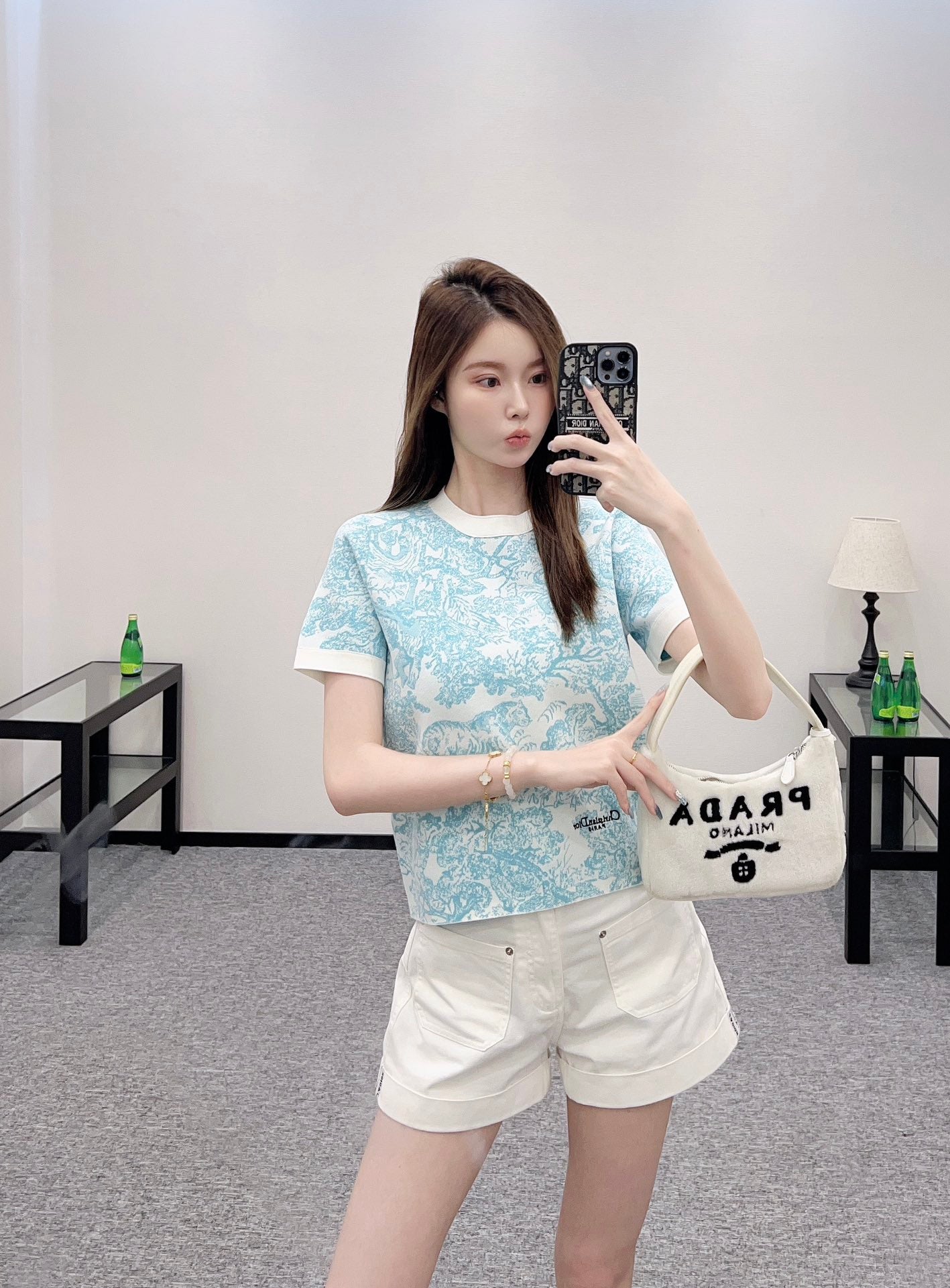2025 new product Jacquard knitted short sleeves