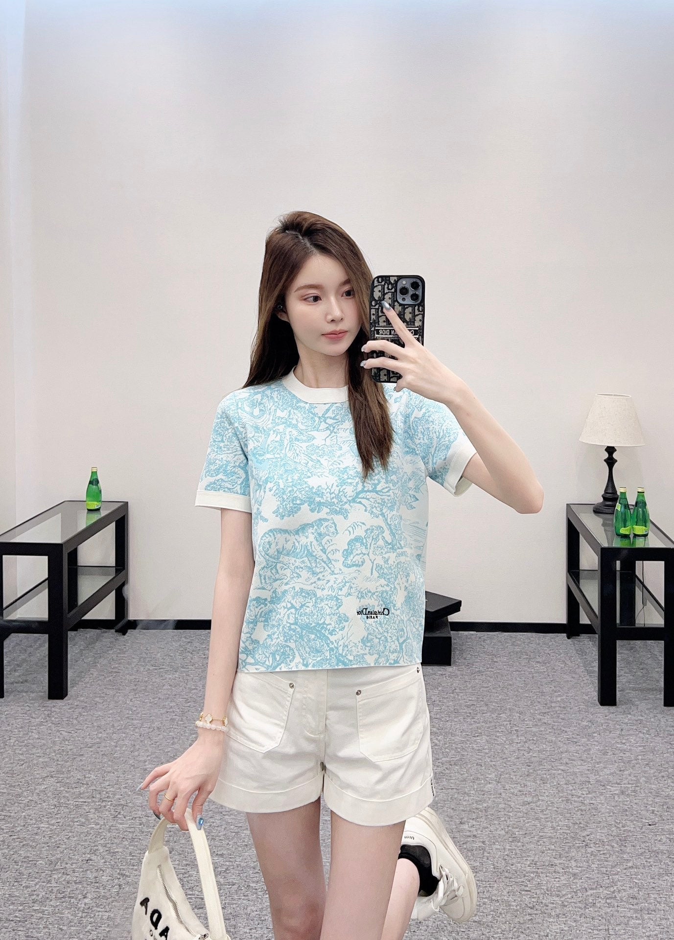 2025 new product Jacquard knitted short sleeves