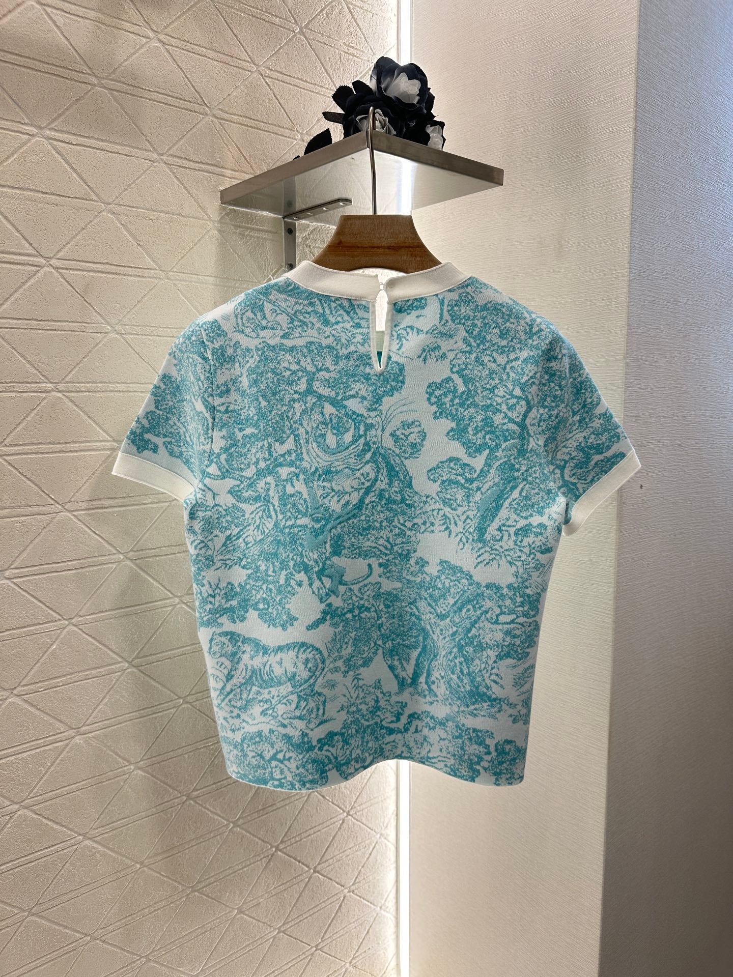 2025 new product Jacquard knitted short sleeves