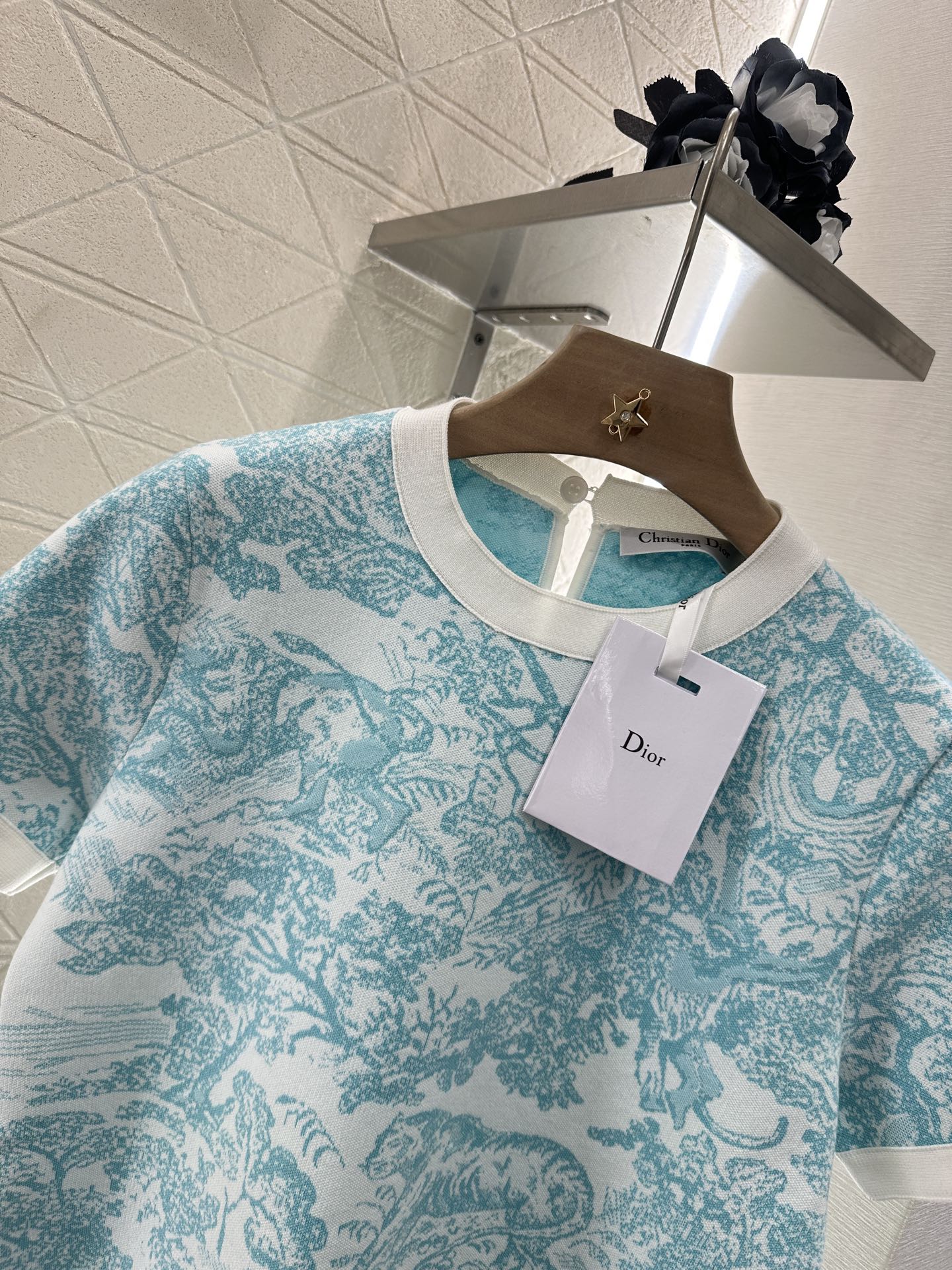 2025 new product Jacquard knitted short sleeves