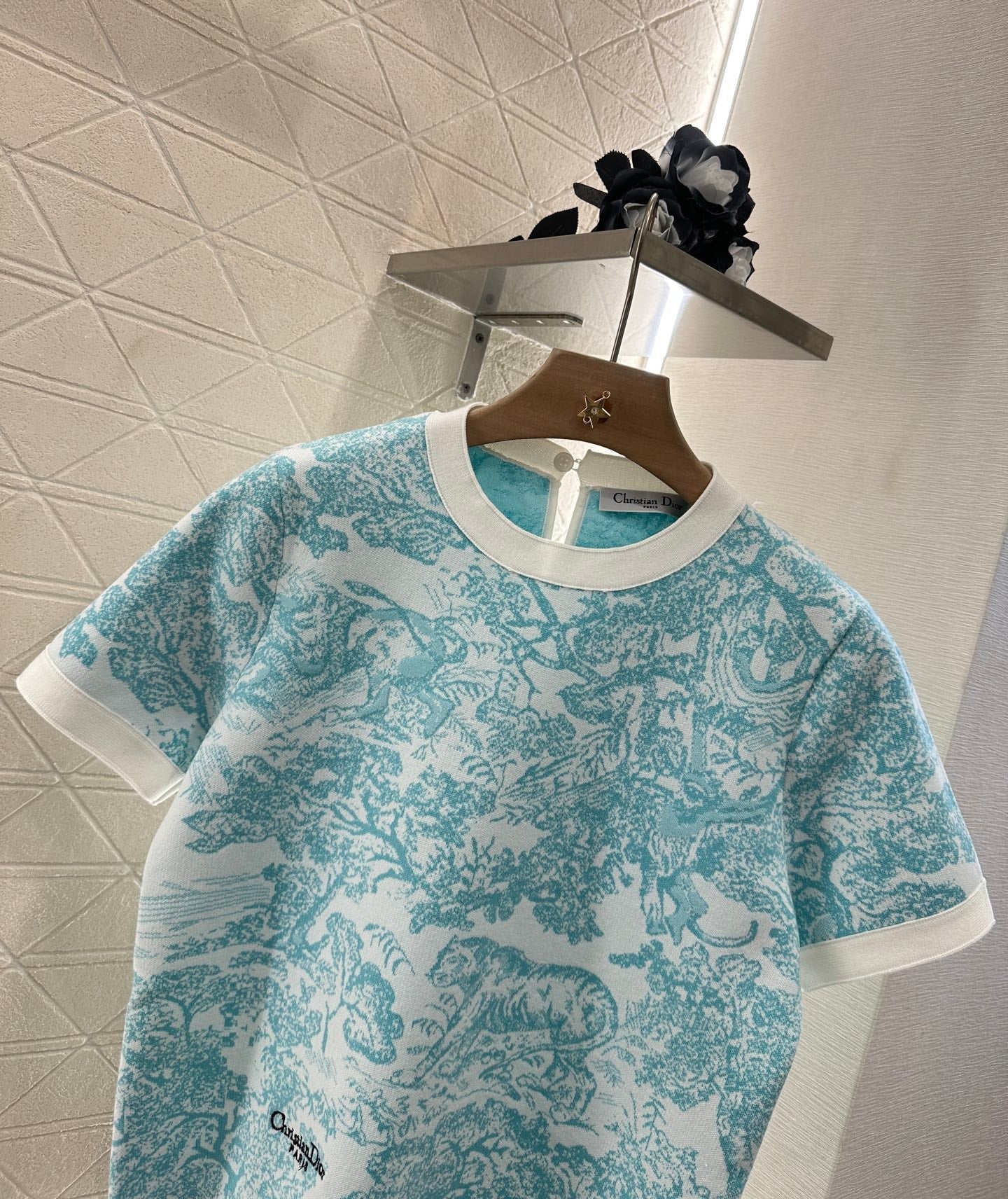 2025 new product Jacquard knitted short sleeves