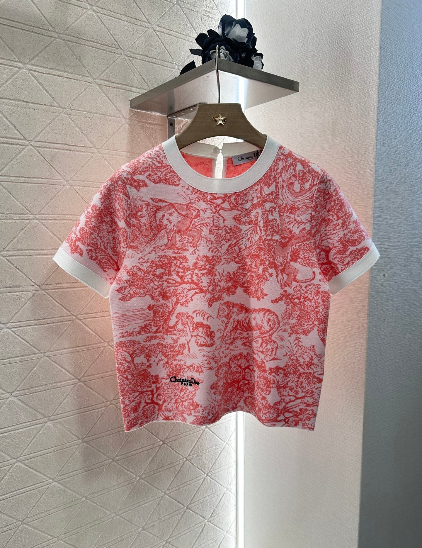 2025 new product Jacquard knitted short sleeves