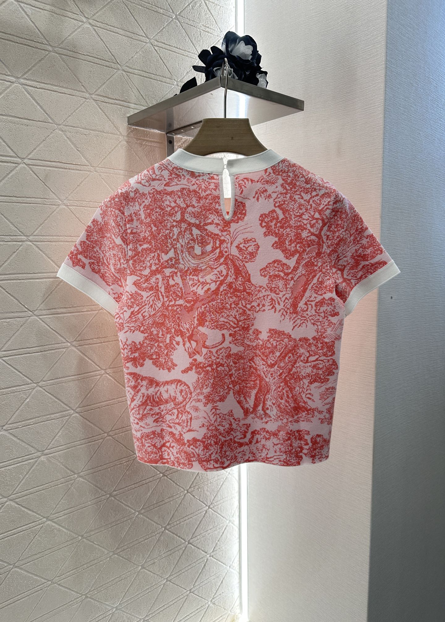 2025 new product Jacquard knitted short sleeves