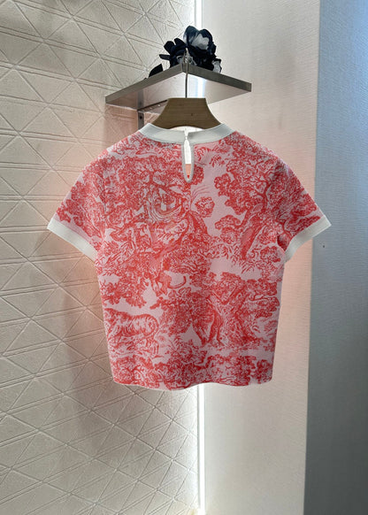 2025 new product Jacquard knitted short sleeves