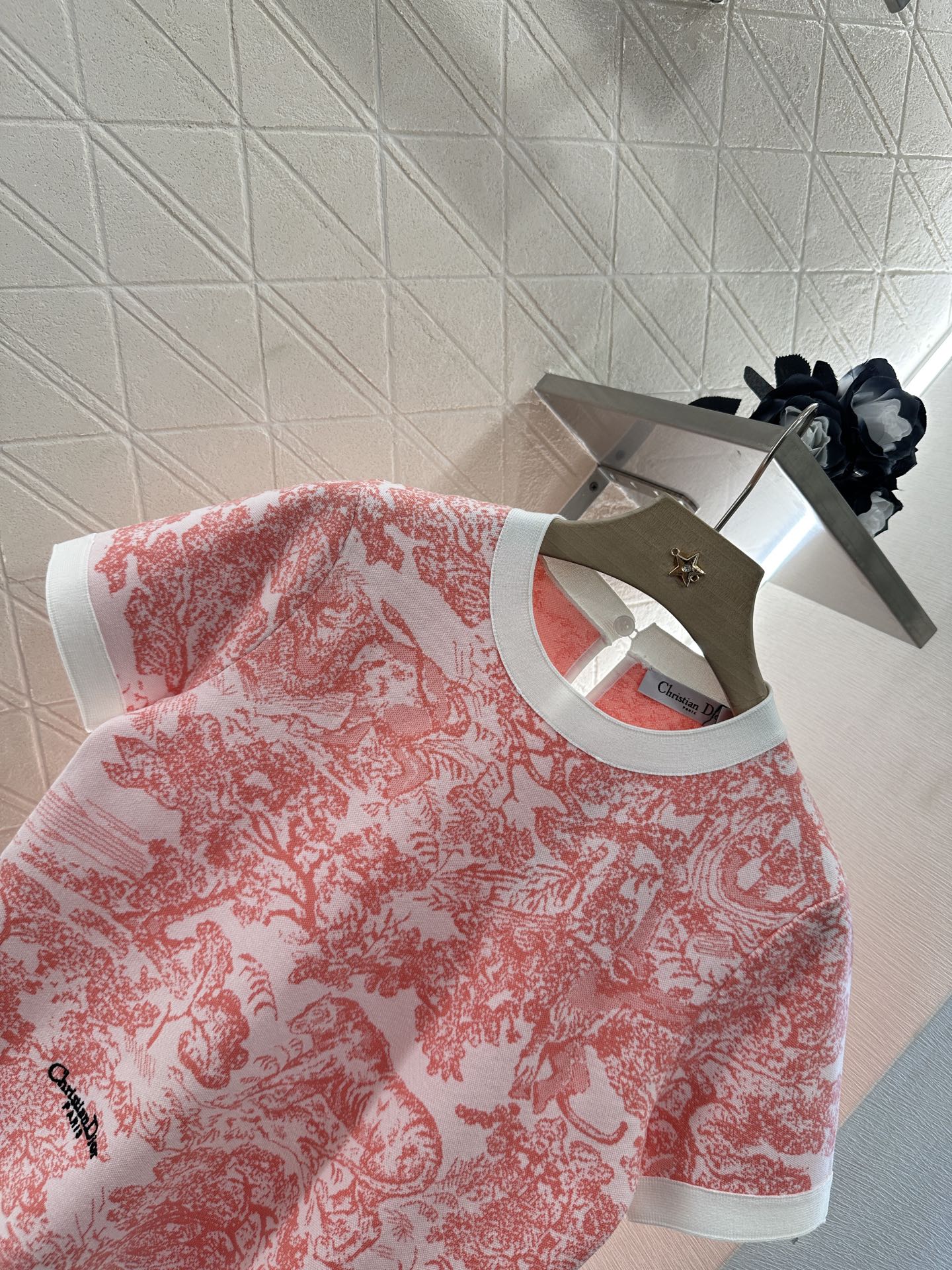 2025 new product Jacquard knitted short sleeves