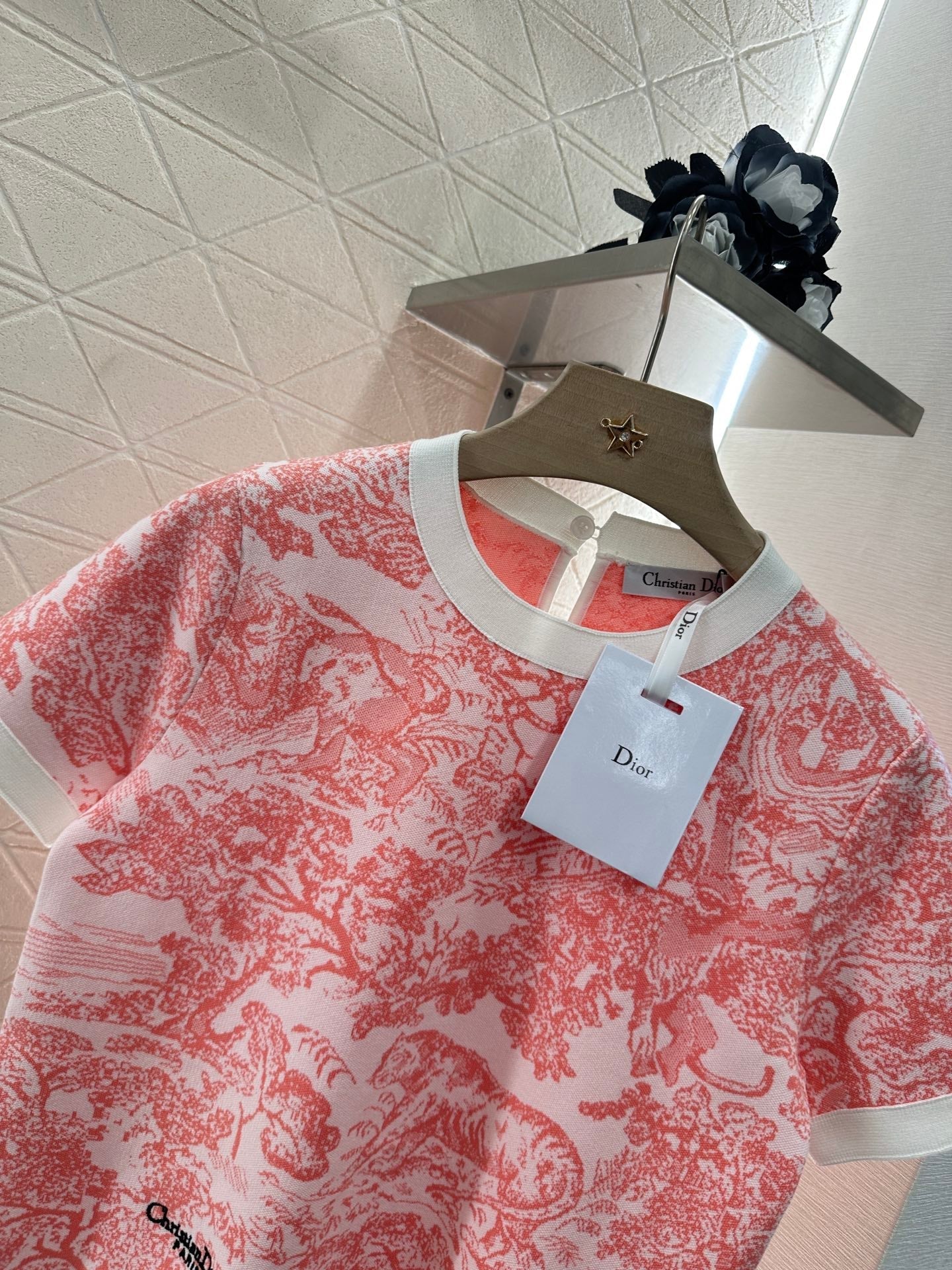 2025 new product Jacquard knitted short sleeves