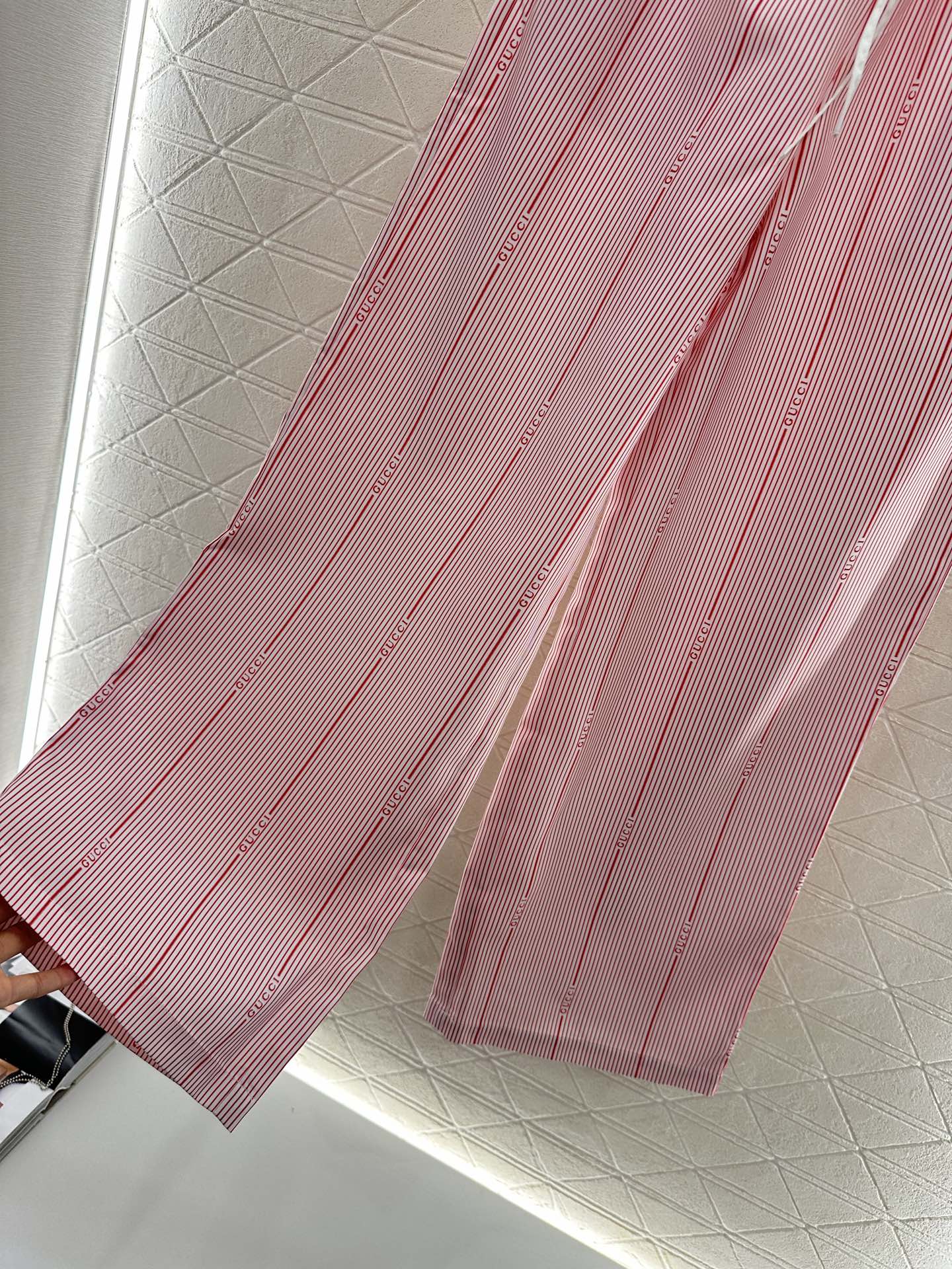 2025 new product Drawstring striped trousers