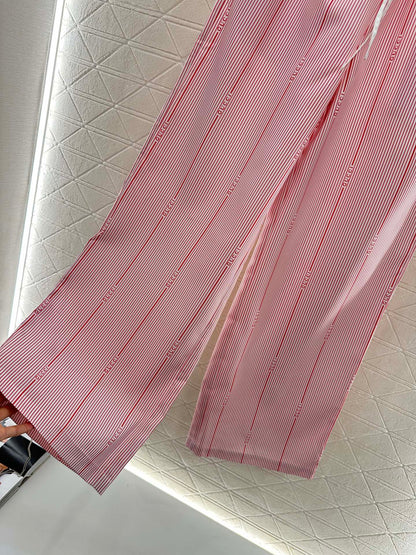 2025 new product Drawstring striped trousers