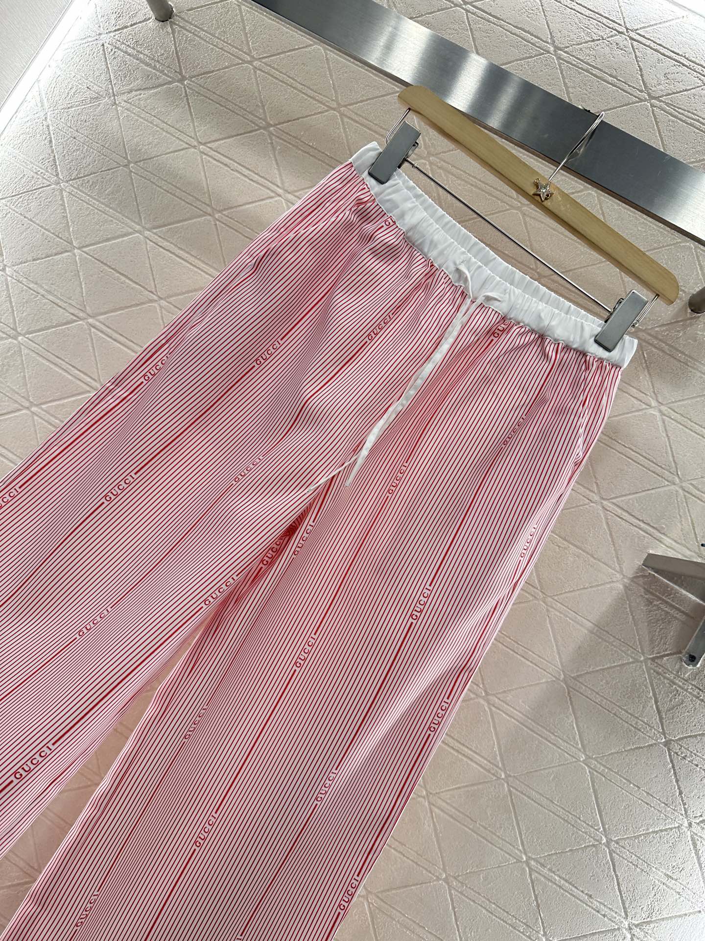 2025 new product Drawstring striped trousers