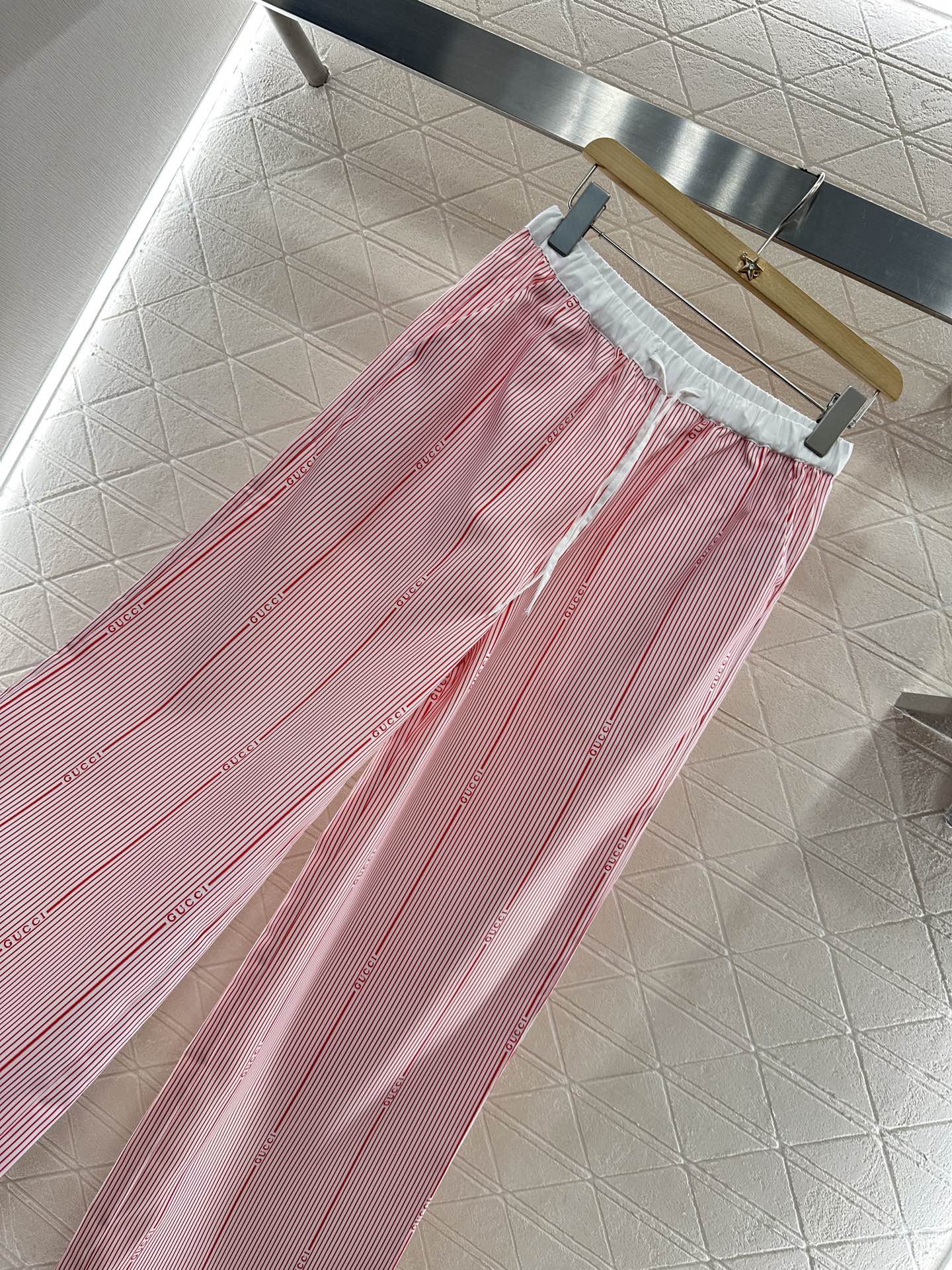 2025 new product Drawstring striped trousers