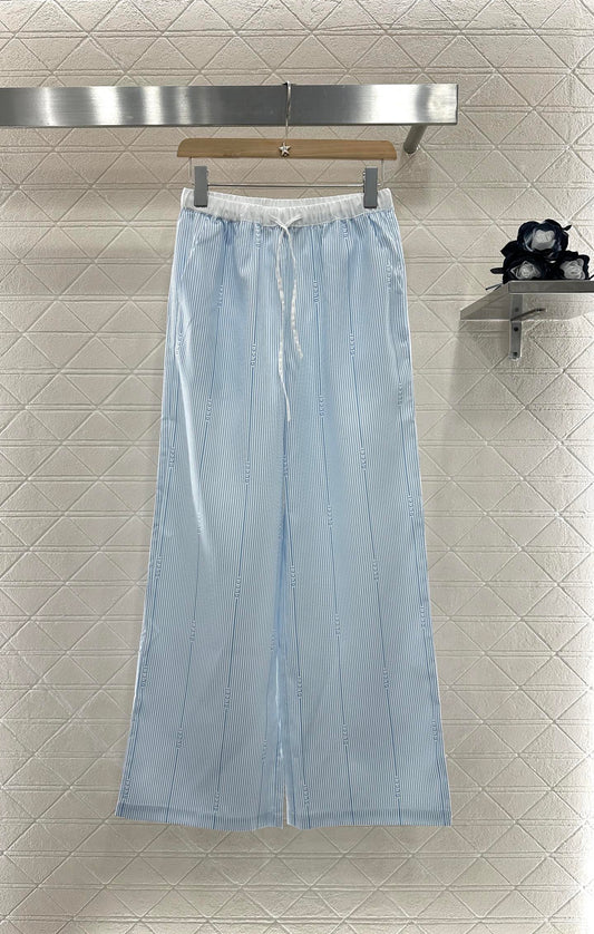 2025 new product Drawstring striped trousers