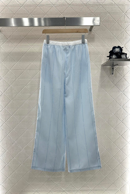 2025 new product Drawstring striped trousers