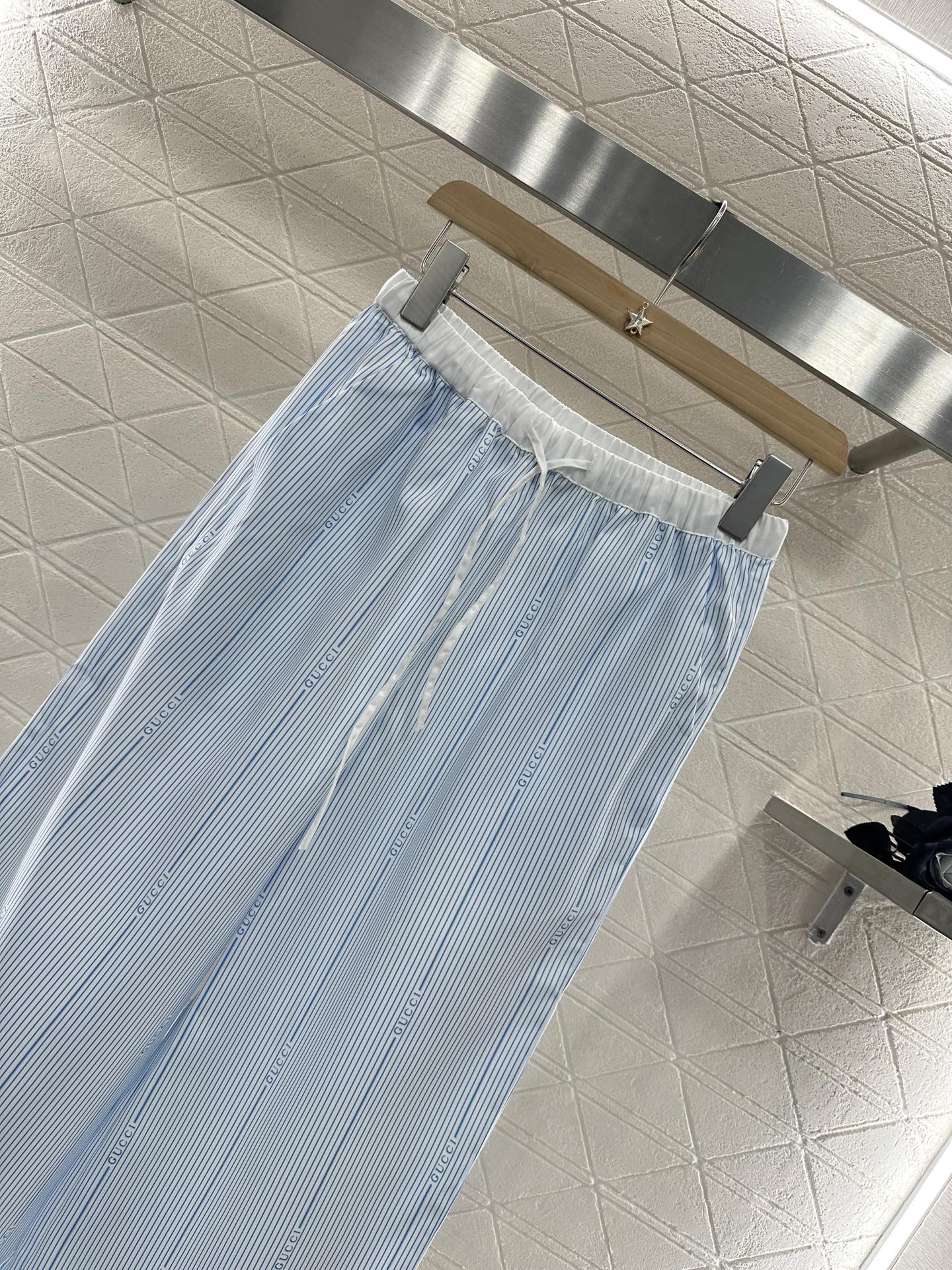 2025 new product Drawstring striped trousers