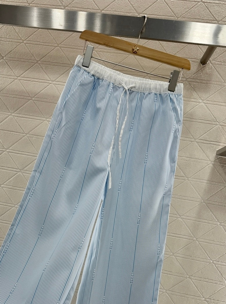 2025 new product Drawstring striped trousers