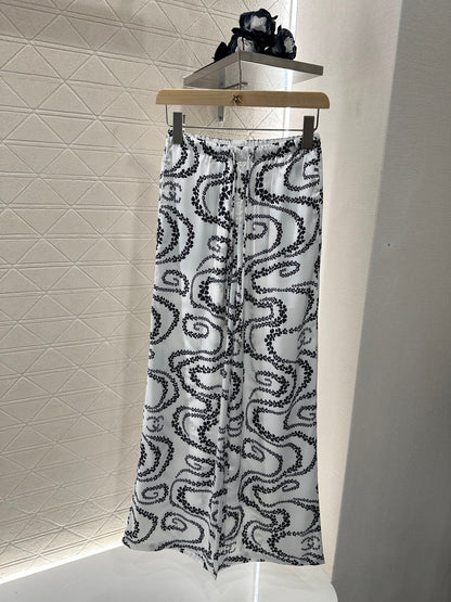 2025 new product Drawstring printed trousers