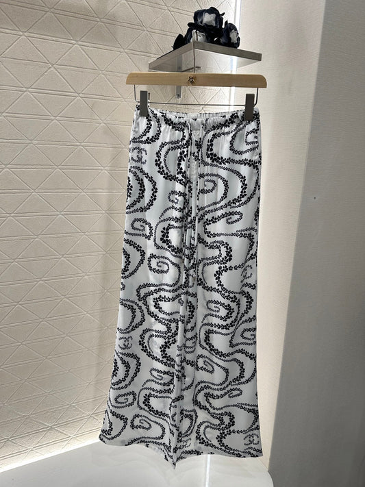 2025 new product Drawstring printed trousers