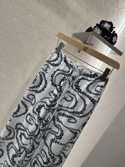 2025 new product Drawstring printed trousers