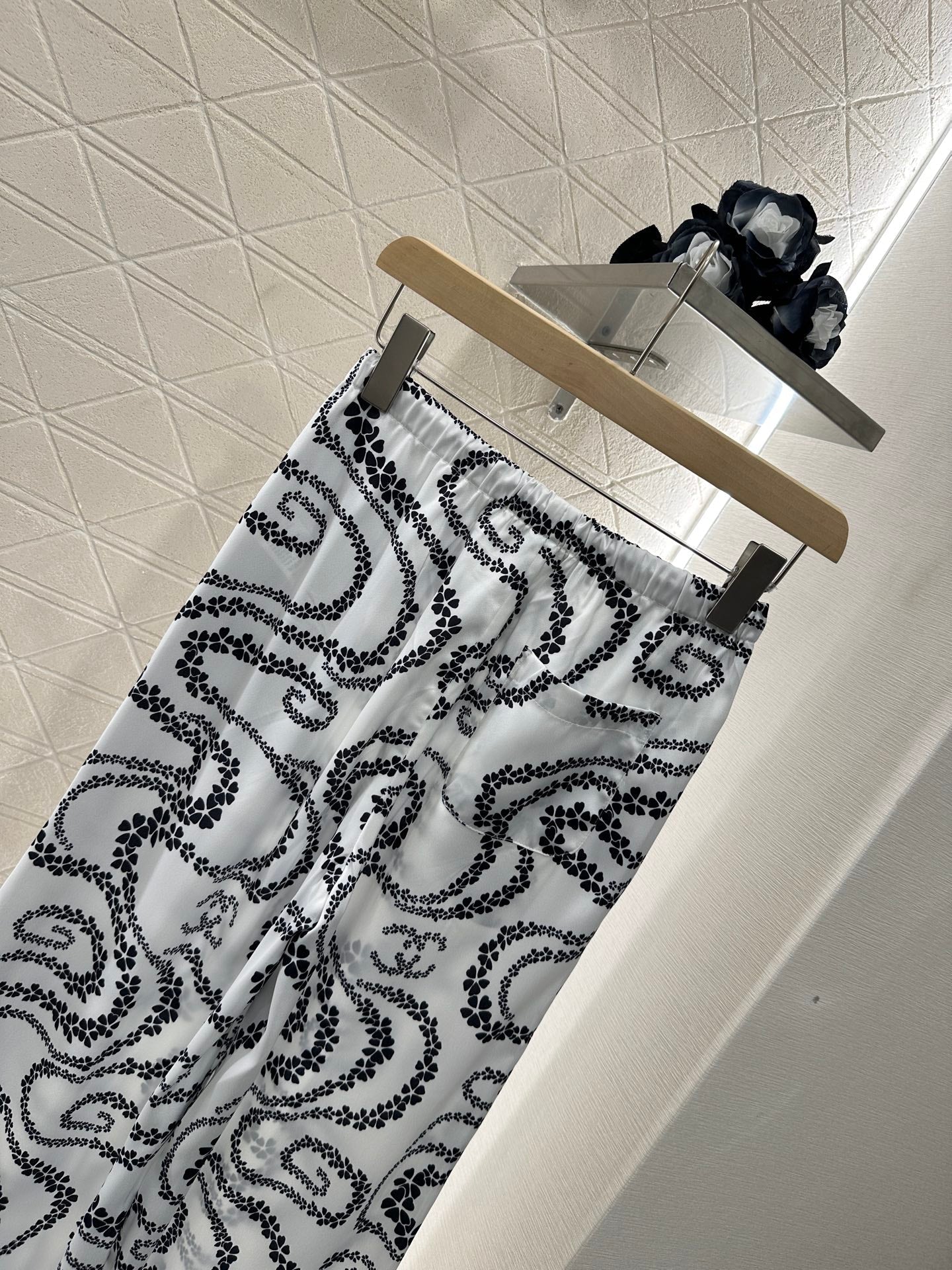 2025 new product Drawstring printed trousers