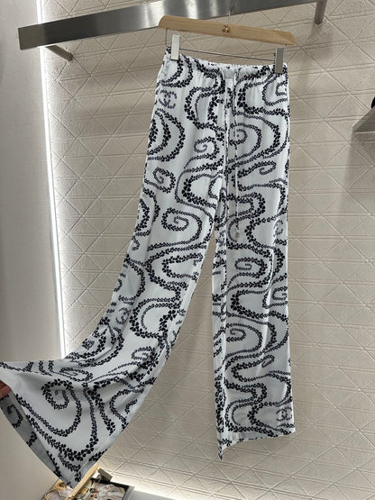 2025 new product Drawstring printed trousers