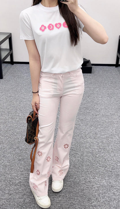 2025 new product Hollow embroidered jeans