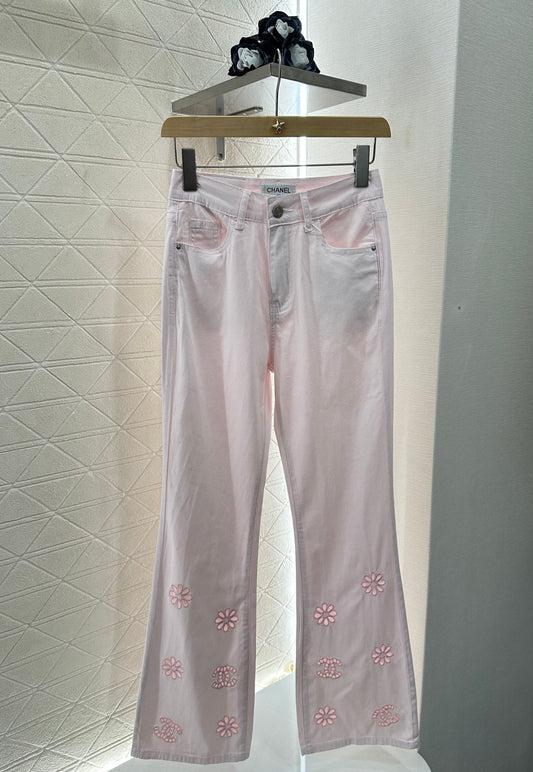 2025 new product Hollow embroidered jeans