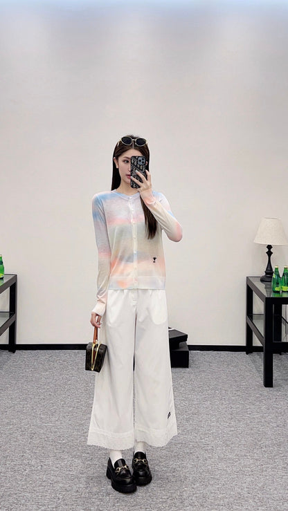 2025 new products Lace cropped pants