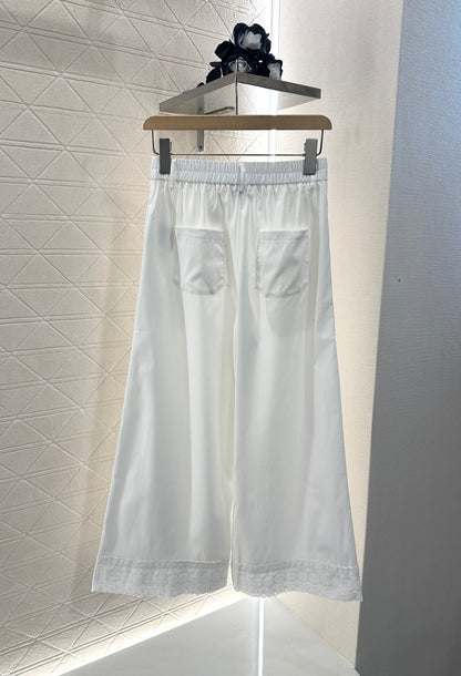 2025 new products Lace cropped pants