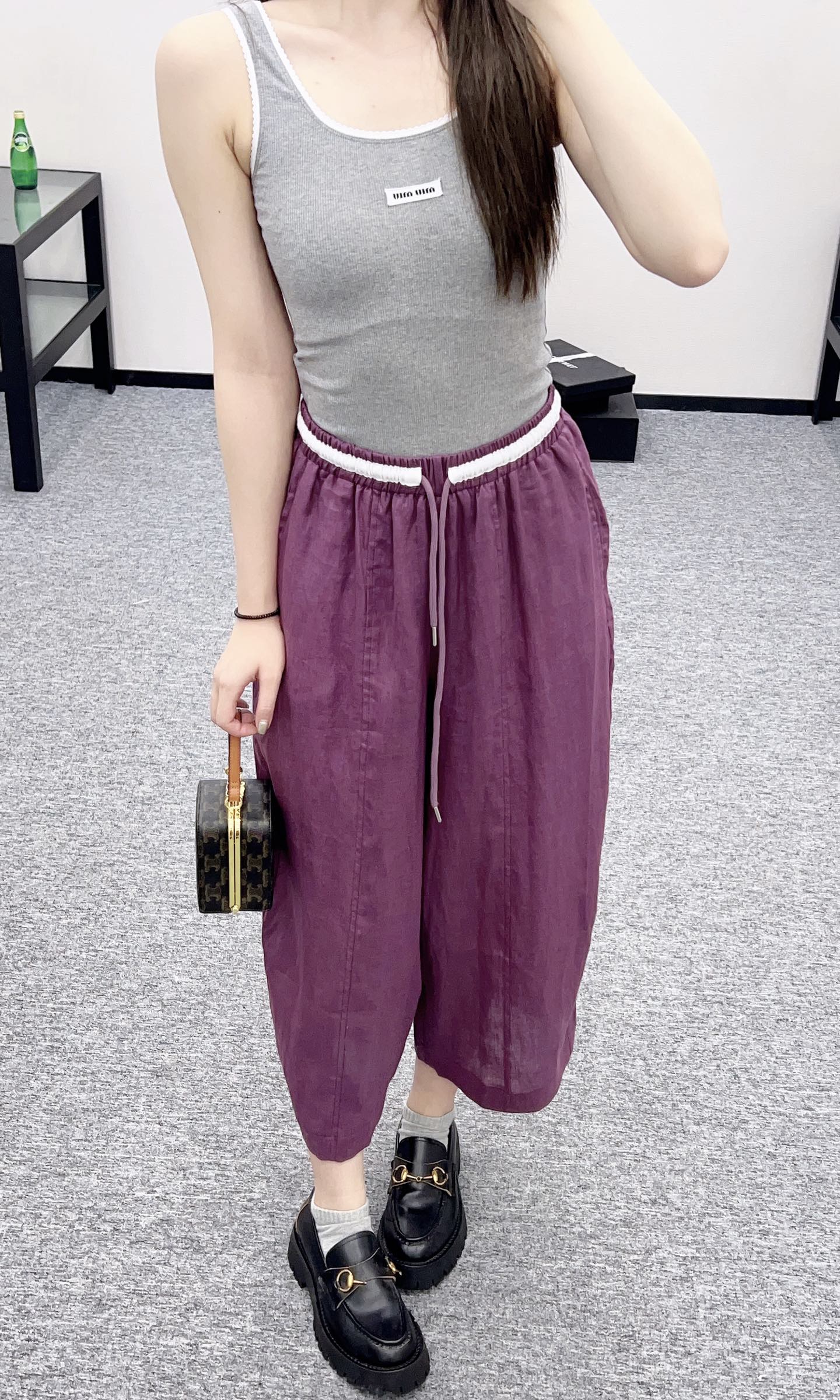 2025 new product Linen cropped pants